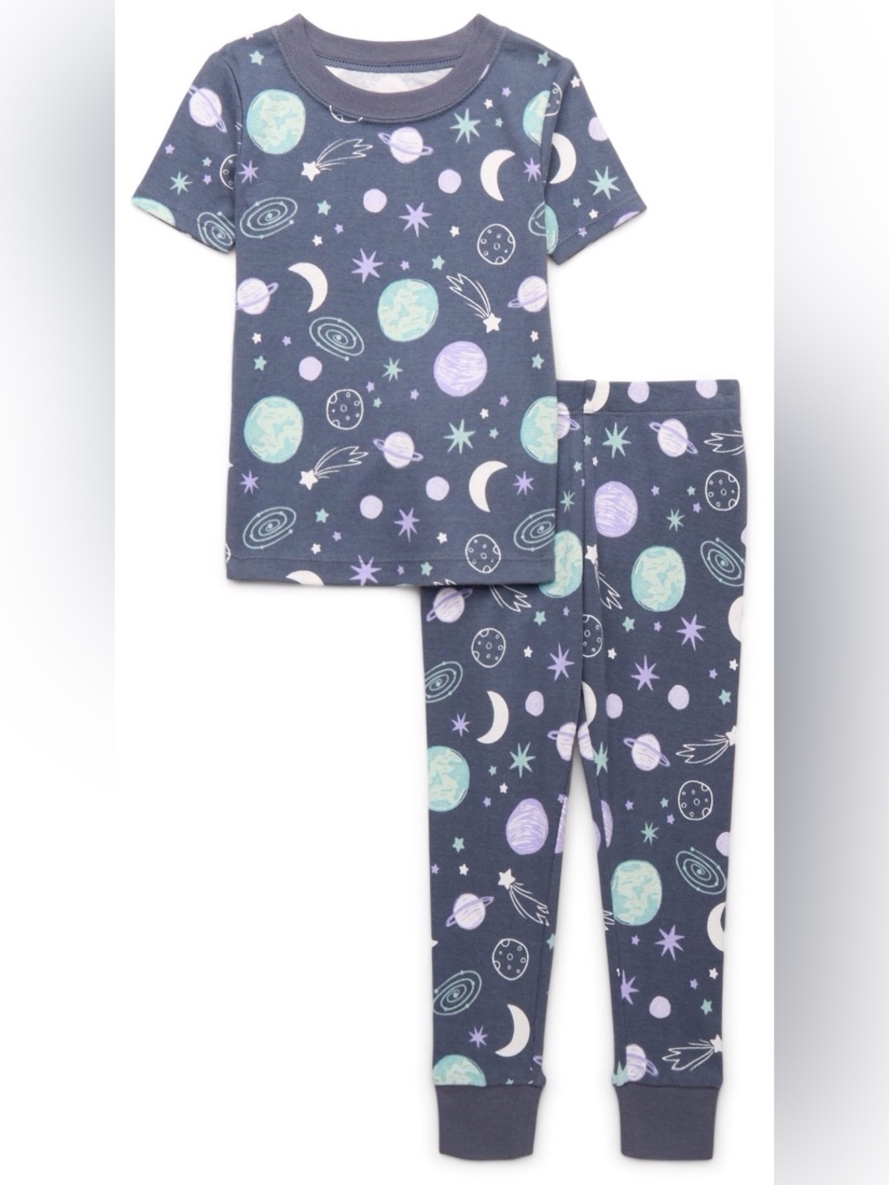 Wonder Nation Toddler Cotton Sleep Tee and Pants Pajama Set, 2-Piece